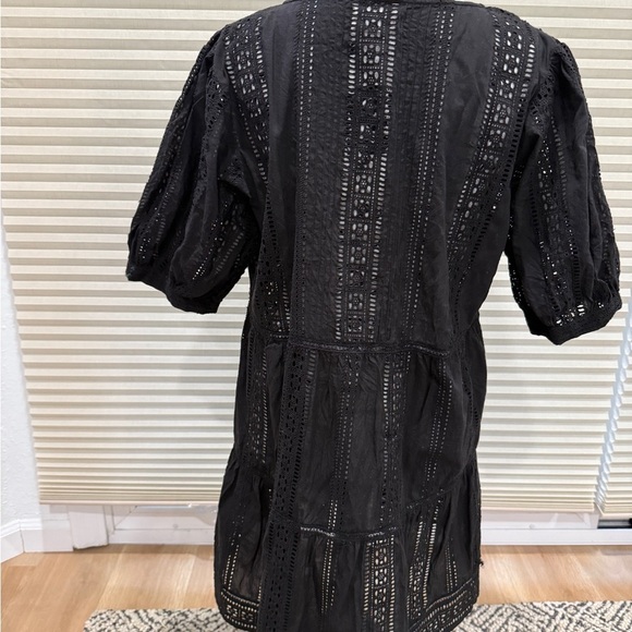 Velvet Boho Black V-Neck Eyelet Dress by Velvet - Picture 5 of 10